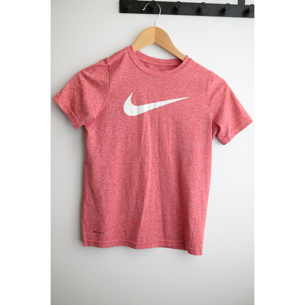 Boys Nike Red White DRI fit Short Sleeve Tee M